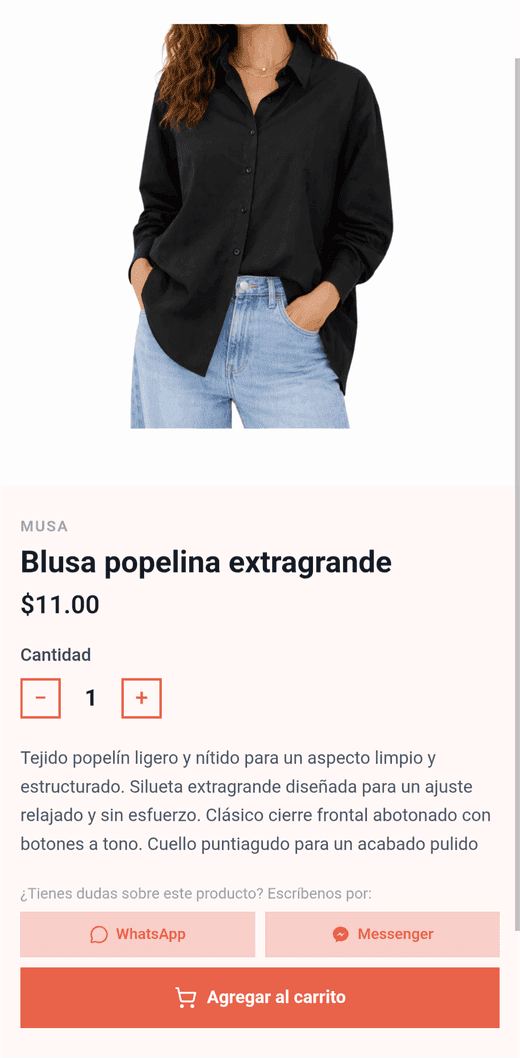 Ve el detalle y elige cantidad